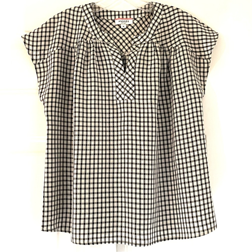 Andree black and tan check top